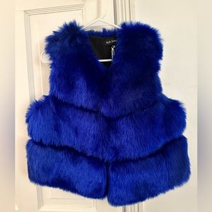 Blue Faux Fur Vest